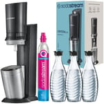 SodaStream Crystal 3.0 QuickConnect Black En flaska + 2 karaffer