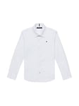 Tommy Hilfiger Boy's Solid Stretch Poplin Shirt L/S Kb0kb06965 Casual Shirts, White (White), 5 Years