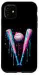 iPhone 11 Sprinkles Drip Baseball Bat Art for Baseball Fans Design Case