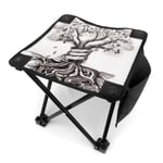 liang4268 Tabouret de Camping Portable Folding Camping Chair Abstract Tree Lightweight Collapsible Stool for Hiking Fishing Travelling Gardening Outdoor 12 inch