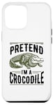 Coque pour iPhone 14 Pro Max Tenue paresseuse pour faire semblant d'être un crocodile pour les amoureux des crocodiles