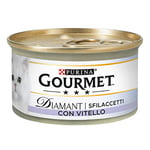 Gourmet Diamant Nourriture Humide pour Chats Adultes Filets avec Veau 24 boîtes de 85 g