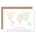 Oh The Places You Will Go! Bon Voyage Travel Farewell Sealed Greeting Card Plus Envelope Blank inside