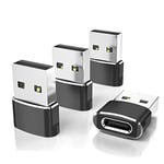 Elebase Adaptateur USB vers USB C pour Samsung S24 A55 4Pack,Type C Femelle USB A Mâle Convertisseur Chargeur pour Galaxy S23 S22 S21 Plus Ultra,A54 A53 A52,A73 A72 A71,Tab S8 S9 A8 A9,Z Flip Fold 5 6