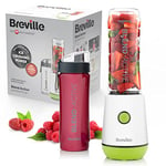 Breville Blend Active Personal Blender & Smoothie Maker | 350W | 2 Portable Blend Active Bottles (600ml) | Leak Proof Lids | White & Green [VBL246]
