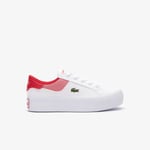 Lacoste Sneakers Ziane Platform femme en cuir Taille 39.5 Blanc/rouge