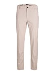 JACK & JONES Men's Jpstollie Jjbenji DEK Noos Chino Trousers, Beige/Detail: Check, 31W / 30L