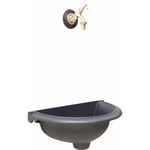 Fonderia Bongiovanni - Fontaine murale modèle Taormina pour jardin potager avec robinet en laiton au choix : poli