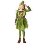 amscan 9916806 - Girls World Book Day Peter Pan Dress Costume Kids Fancy Dress Costume with Hat Age: 10-12 Yrs