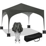 Woltu - Tente de Fête 3x3m avec 4 Sacs de Sable, Tonnelle de Jardin, Pavillon Pop-Up avec Toit en Demi-Cercle, Auvent Pliable Imperméable, Tente