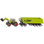 Claas traktor med frontlastare och släpvagn, H: 87 mm, L: 398 mm, B: 56 mm, stl. 40 cm, 1 set