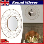 Round Wall Mirror Cabinet Bathroom Vanity Decor Makeup Jewellery Cabinet Gold UK