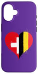 Coque pour iPhone 16 Coeur pour Fier Suisse Belge Un Drapeau Belgique Suisse