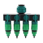 4 Way Garden Hose Faucet Splitter avec 1/4in Quick Connector Agricultural Hose Faucet 4 Way DN20 DN25 fnpt Tap Connecteurs avec 4pcs 2 & 3 connexion