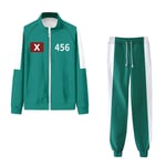 Xbi- Adult and children's squid game 2 jacket sweatshirt + trousers two-piece set Grön 456 150CM