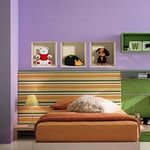 Ambiance Sticker Muraux Design, 3D Jouets Ourson, Hérisson et Chien Effet Vinyle Adhésifs Muraux, Peintures Murales Décoration Murale pour Chambre à Coucher, Cuisine