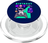 Birthday Boy 5 Gamer Dabbing Astronaut 5 Year Old PopSockets PopGrip for MagSafe