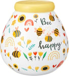 Pot Of Dreams Bee Happy Fund, Ceramic, Save & Smash Money Box, One Size