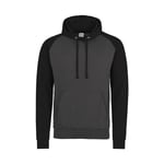 Just Hoods Baseball Hoodie - Artic White/Jet Black / L