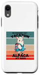 Coque pour iPhone XR Mignon alpaga vacances voyage aventure humour sac à dos