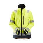 Snickers Workwear AllroundWork varseljacka i softshell, dam, varselklass 2/3 - Varselgul/Marin - L