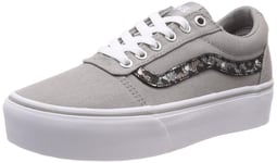 Vans Ward Platform Canvas, Bas femme - Gris (Metallic Leopard) Drizzle Vw2), 41 EU (7.5 UK)