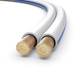 PureLink SP021-020 Câble d'enceinte 2x4,0mm² (99,9% OFC cuivre massif 0,10 mm) Câble de haut-parleur Hifi, 20m, blanc