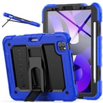 ArmourSHIELD Case For Apple iPad Air 10.9" 4th/5th Generation (2022/2020) & iPad Pro 11" 4th/3rd Gen (2022/2021) Full Body HEAVY DUTY Shockproof Case with Stand Screen Protector & Pencil Holder, Blue