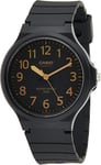 Casio Men's Analogue Gold Number Black Dial Watch - MW-240-1B2VDF