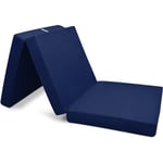 Pouf pliable Campix - Matelas pliant de voyage Bleu foncé, 195x80x10 cm - Beautissu