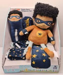 LITTLE TOWN Super Hero Sleepover Set 6 Pieces Blanket Torch Soft Toy Eye Mask