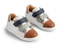 Wheat Garçon Unisex Kinder Baskets avec Double Velcro Velo-Unisexe-Cuir véritable, 9002 Cognac, 33 EU