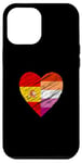 Coque pour iPhone 12 Pro Max Drapeau LGBTQ Espagne Lesbienne Pride Cœur Amour LGBTQIA