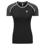 Dare 2b T-Shirt en Laine FIXATE T-Shirts/Polos/Vests Femme Black/Ebony Grey FR : XS (Taille Fabricant : 8)