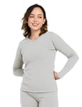 LAPASA Haut Thermique Femme Maillot de Corps à Manches Longues sous-Vêtements Chauds Thermoflux Automne/Hiver L42 Gris Clair (1 Haut, Épais) XXL