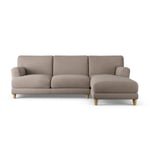 Habitat Askem Fabric Right Hand Corner Sofa - Mocha -Ash Leg 4 Seater