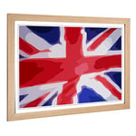 Big Box Art Framed Print of Union Jack British Flag (1) Design | Wall Art Picture | Home Decor for Kitchen, Living, Dining Room, Bedroom, Hallway, Office, Oak, A2 / 24.5x18 Inch / 62x45cm