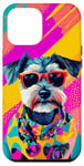 Coque pour iPhone 12 Pro Max Figurine schnauzer miniature tendance et colorée Pop Art