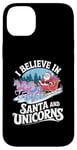 iPhone 14 Plus I believe in Santa and unicorns funny Santa xmas pajamas Case