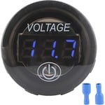 Voltmètre numérique dc universel à led Jauge de batterie de voiture 12-24V avec interrupteur tactile, Bleu - Jeffergarden