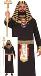 FIESTAS GUIRCA | Costume Égyptien Adulte Homme (48-50/M) - Robe, Ceinture, Col et Coiffe - Idéal pour Fêtes à Thème et Halloween - Costumes de Pharaon et Ancien Égypte - Noir et Doré