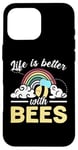 iPhone 16 Pro Max Life Is Better With Bees Rainbow Case