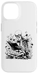 iPhone 14 Skeleton Reading Book Floral Wisdom Funny Book Lover Case