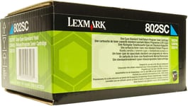 Genuine 80C2SC0 Lexmark 802C Cyan Toner Cartridge - CX310 CX410 CX510