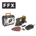 WORX WX822 20V 1x 2Ah Cordless Detail Sander Kit Charger Case 6x Sanding Sheets