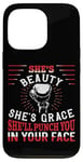 iPhone 13 Pro Boxing Girl Vintage She'S Beauty She'S Grace She'Ll Punch Case