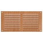 Amig - Grille de ventilation rectangulaire en Aluminium | Grilles d'aération pour sortie d'air | Idéal pour plafond de cuisine et de salle de bain | Dimensions : 100 x 200 mm | Couleur: Bois