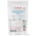 Time Health Inositol - 500mg x 120 Capsules - PCOS, Liver, Sleep & Mood Support - Pure Myo Inositol - UK Made Supplement - GMP Standards - Zero Additives