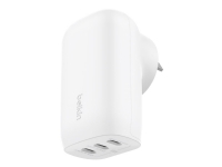 Belkin BoostCharge - Strömadapter - PPS-teknik - 67 Watt - 3.25 A - Fast Charge, PD 3.0, Strömmatning 3.1 - 3 utdatakontakter (24 pin USB-C) - vit