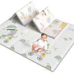 Uanlauo Tapis d'eveil bebe, éléphant XPE Tapis mousse bebe, Tapis de jeux bebe, Tapis enfant impermeable&blanda, Tapis bebe pliable & epais, Tapis deveil bébé evolutif xxl, Tapis de motricité bébé